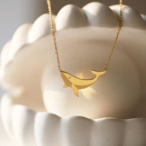 Whale Pendant Necklace in Gold